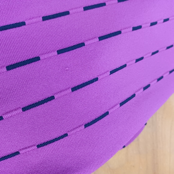 Prabal Gurung Women Striped Off Shoulder Dress Size 0 Knit Long Sleeve Preppy - Picture 10 of 14